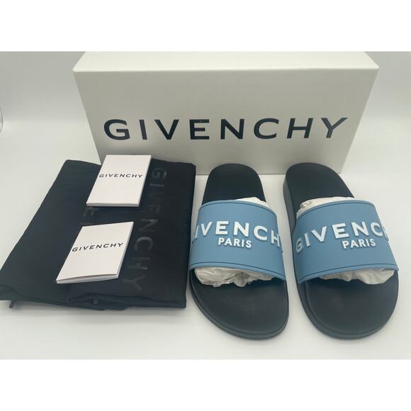 NEW Givenchy Women's Logo Rubber Pool Slides Sandals 37 BOX NIB AUTH! - Picture 2 of 15
